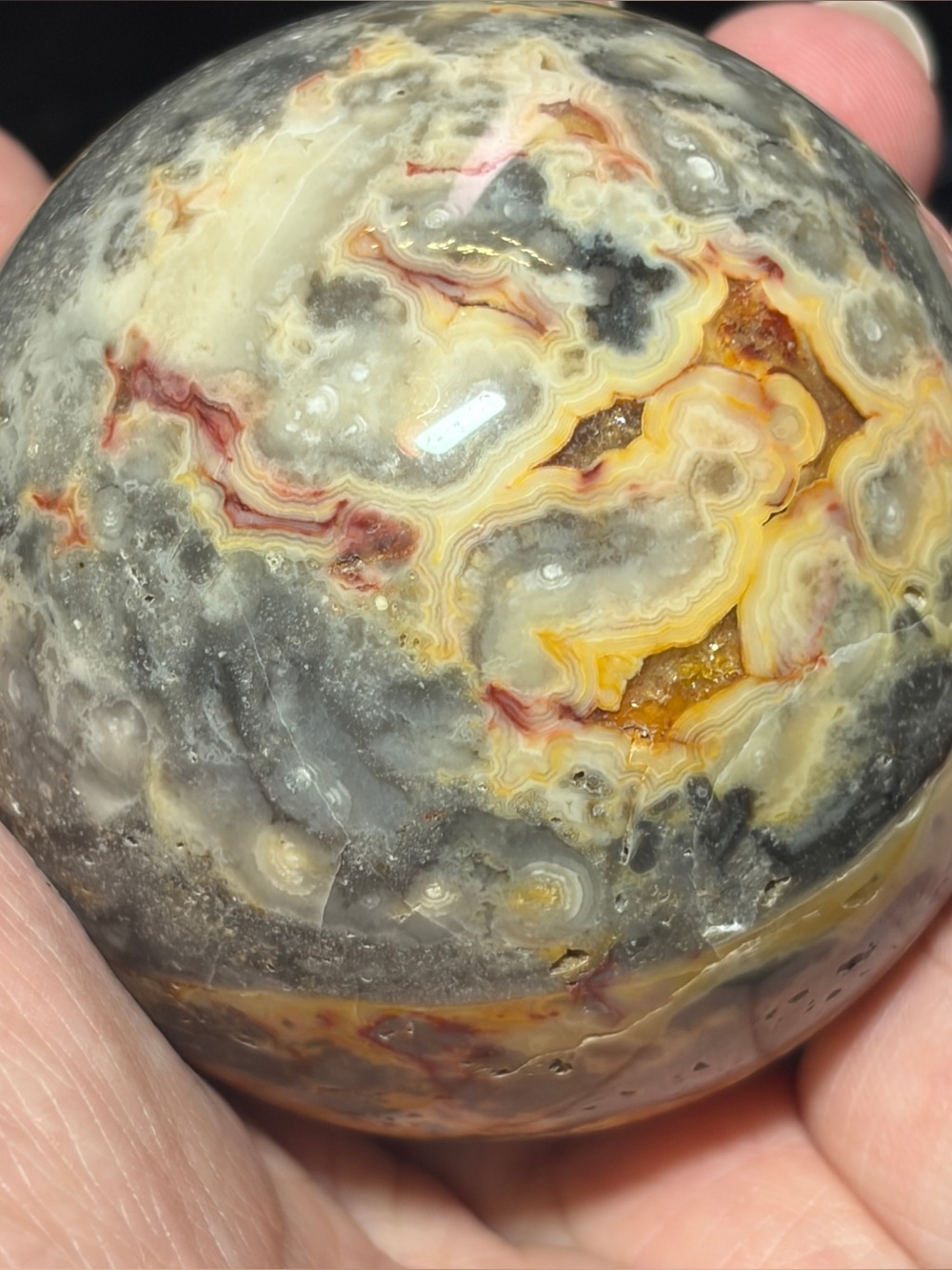 Crazy lace agate crystal sphere